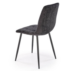 K547 HALMAR Upholstered Dining Chair in Black Fabric with Metal Legs