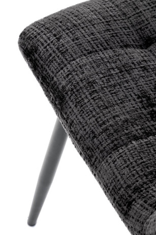 K547 HALMAR Upholstered Dining Chair in Black Fabric with Metal Legs