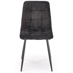K547 HALMAR Upholstered Dining Chair in Black Fabric with Metal Legs
