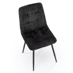 K547 HALMAR Upholstered Dining Chair in Black Fabric with Metal Legs