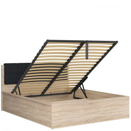 LOZ/160/B TETRIX BRW Bed 160 with a Soft Headboard and Lifting Mechanism