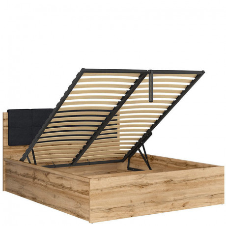 LOZ/160/B TETRIX BRW Bed 160 with a Soft Headboard and Lifting Mechanism