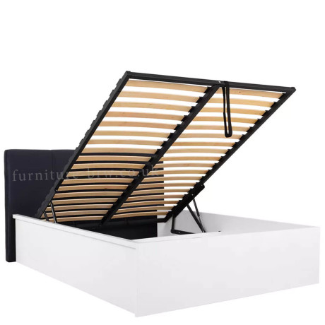 LOZ/160/B/T TETRIX BRW Bed 160 with a Soft Headboard and Lifting Mechanism