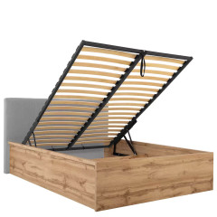 LOZ/160/B/T TETRIX BRW Bed 160 with a Soft Headboard and Lifting Mechanism