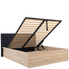 LOZ/160/B/T TETRIX BRW Bed 160 with a Soft Headboard and Lifting Mechanism