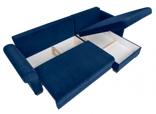 ARLES LUX 3DL BRW Corner Sofa Bed Blue