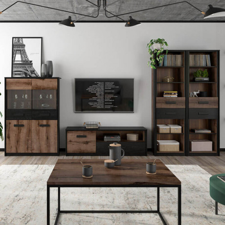 REG2D2W KASSEL BRW Glass-Fronted Cabinet