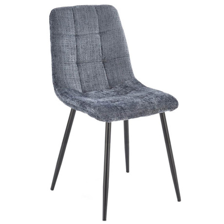 K547 HALMAR Upholstered Dining Chair in Grey Fabric with Metal Legs