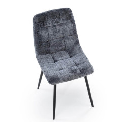 K547 HALMAR Upholstered Dining Chair in Grey Fabric with Metal Legs