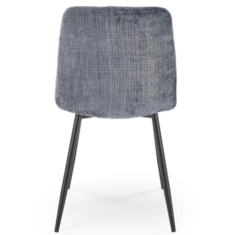 K547 HALMAR Upholstered Dining Chair in Grey Fabric with Metal Legs