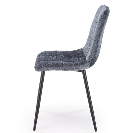 K547 HALMAR Upholstered Dining Chair in Grey Fabric with Metal Legs