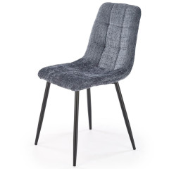 K547 HALMAR Upholstered Dining Chair in Grey Fabric with Metal Legs