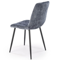K547 HALMAR Upholstered Dining Chair in Grey Fabric with Metal Legs