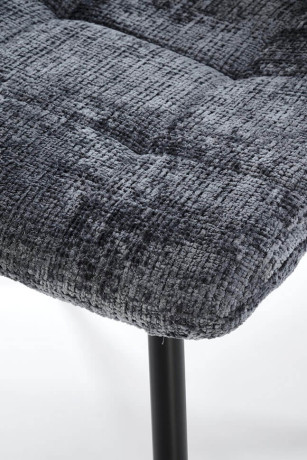 K547 HALMAR Upholstered Dining Chair in Grey Fabric with Metal Legs