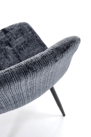 K547 HALMAR Upholstered Dining Chair in Grey Fabric with Metal Legs