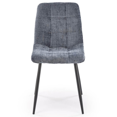 K547 HALMAR Upholstered Dining Chair in Grey Fabric with Metal Legs