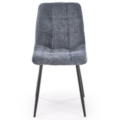 K547 HALMAR Upholstered Dining Chair in Grey Fabric with Metal Legs