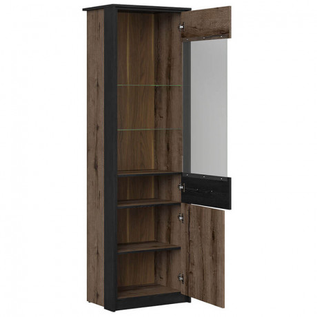 REG1D1W KASSEL BRW Glass-Fronted Cabinet