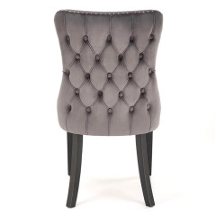 ALDA HALMAR Upholstered Wooden Dining Chair in Grey Fabric with Black Legs