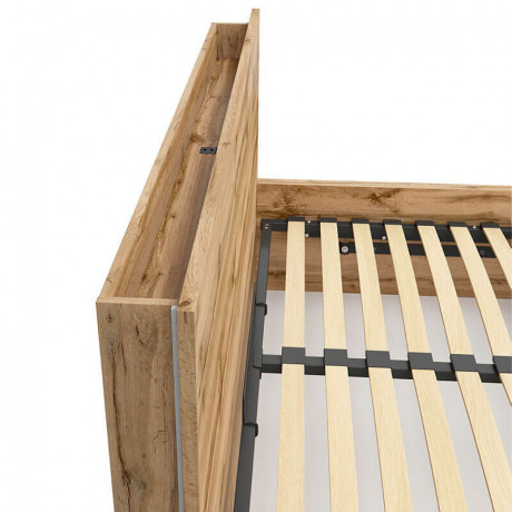 LOZ/160/B-POL TETRIX BRW Bed 160 with Shelf and Lifting Mechanism