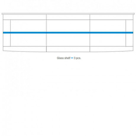 BARI 2DS MEBIN Wide Wall Glass-Fronted Cabinet