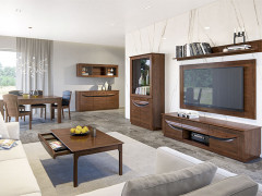 BARI 2DS MEBIN Wide Wall Glass-Fronted Cabinet