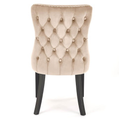 ALDA HALMAR Upholstered Wooden Dining Chair in Beige Fabric with Black Legs