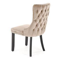 ALDA HALMAR Upholstered Wooden Dining Chair in Beige Fabric with Black Legs