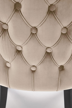 ALDA HALMAR Upholstered Wooden Dining Chair in Beige Fabric with Black Legs