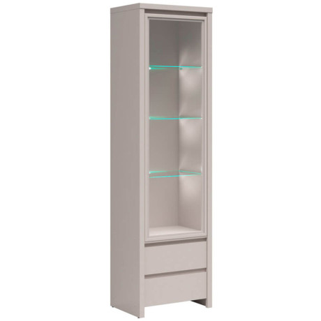 REG1W2S KASPIAN BRW (cashmere) Glass-Fronted Cabinet