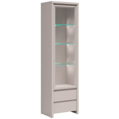 REG1W2S KASPIAN BRW (cashmere) Glass-Fronted Cabinet