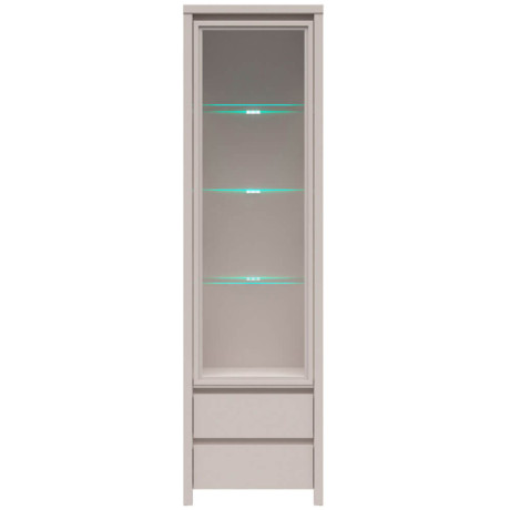 REG1W2S KASPIAN BRW (cashmere) Glass-Fronted Cabinet