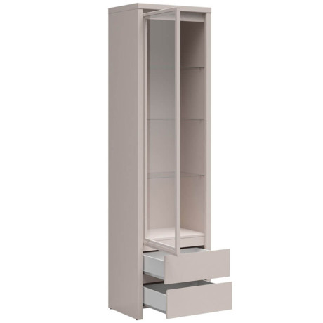 REG1W2S KASPIAN BRW (cashmere) Glass-Fronted Cabinet