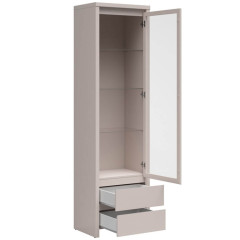 REG1W2S KASPIAN BRW (cashmere) Glass-Fronted Cabinet