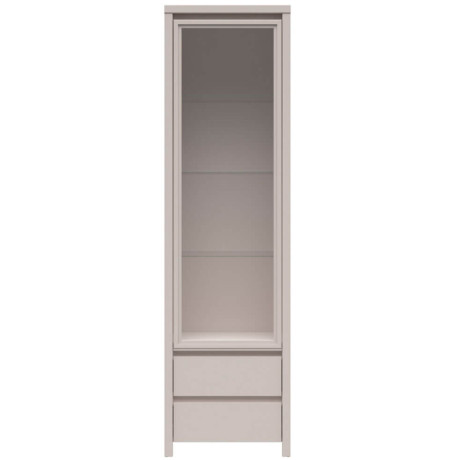 REG1W2S KASPIAN BRW (cashmere) Glass-Fronted Cabinet