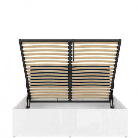 LOZ/160/B-POL-NAK TETRIX BRW Bed 160 with Shelf, Soft Headboard and Lifting Mechanism