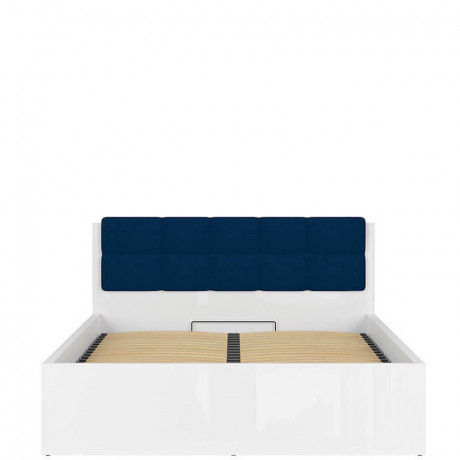 LOZ/160/B-POL-NAK TETRIX BRW Bed 160 with Shelf, Soft Headboard and Lifting Mechanism