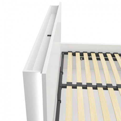 LOZ/160/B-POL-NAK TETRIX BRW Bed 160 with Shelf, Soft Headboard and Lifting Mechanism