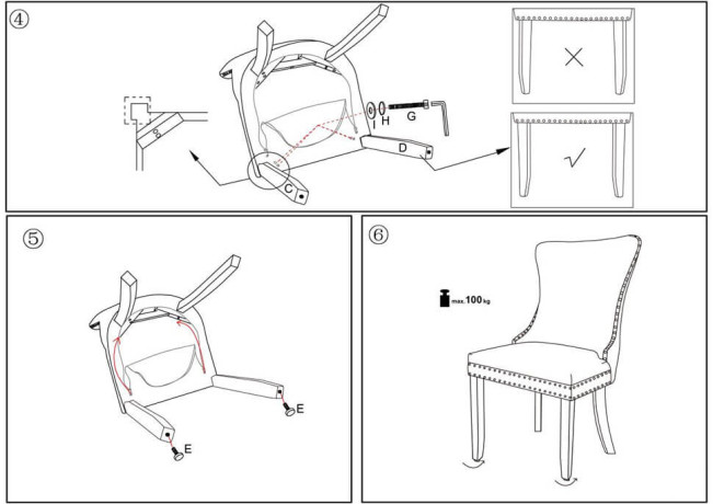 ALDA HALMAR Upholstered Wooden Dining Chair in Dark Green Fabric with Black Legs