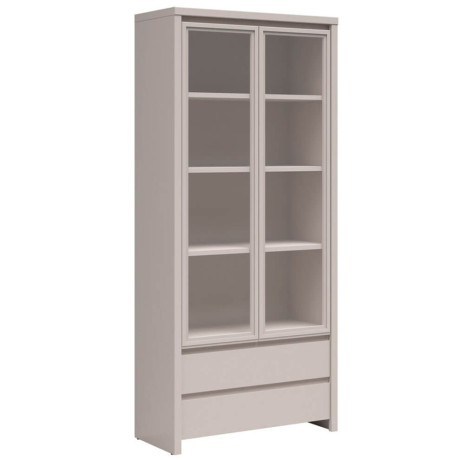 REG2W2S KASPIAN BRW (cashmere) Glass-Fronted Cabinet