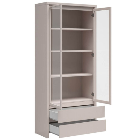 REG2W2S KASPIAN BRW (cashmere) Glass-Fronted Cabinet