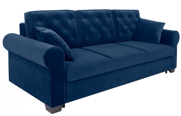 ARLES LUX 3DL BRW 3 Seater Sofa Bed Blue