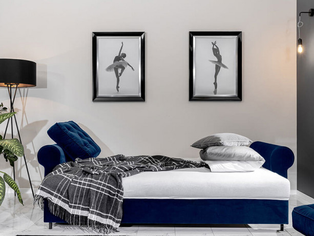 ARLES LUX 3DL BRW 3 Seater Sofa Bed Blue