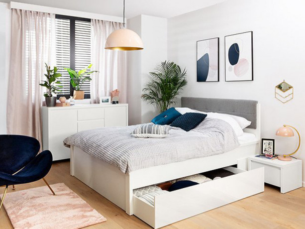 SZU/160 KASPIAN BRW (white) Bed Storage