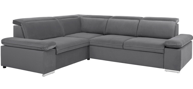 DARBY 2F BRW Corner Sofa Bed Grey