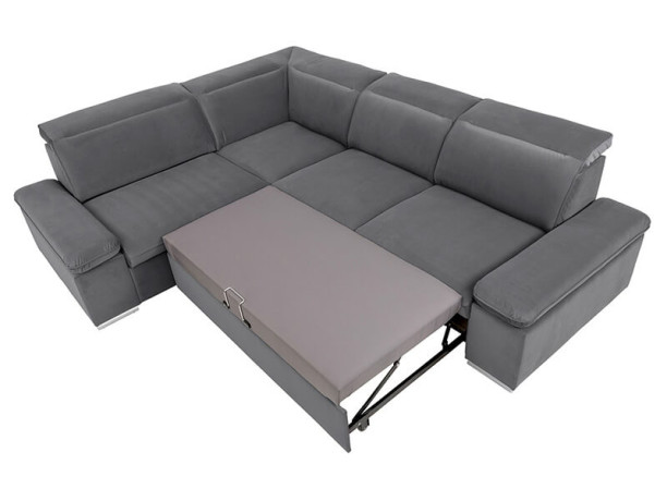 DARBY 2F BRW Corner Sofa Bed Grey