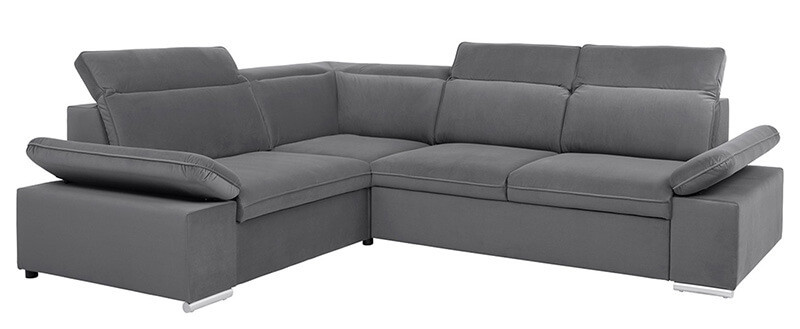 DARBY 2F BRW Corner Sofa Bed Grey