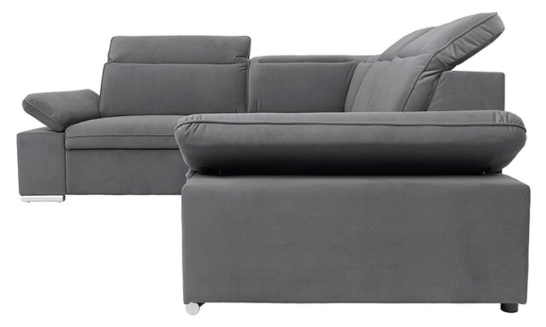 DARBY 2F BRW Corner Sofa Bed Grey