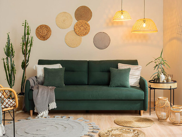 VERTO LUX 3DL BRW 3 Seater Sofa Green