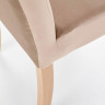 CLARION HALMAR Upholstered Wooden Dining Chair in Brown Fabric with Honey Oak Frame